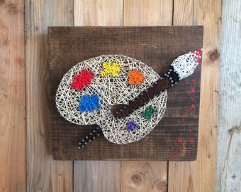 Craft Room Decor, Paint Pallet String Art, Artist String Art, Artist Decor, Painter's String Art, String Art, Painter's Decor, Paint Pallet