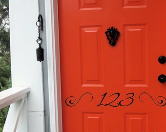 House Numbers Vinyl Door Decal, Front Door Decals, Fancy House Numbers, Vinyl House Numbers, Front Door Decal, Door Decor, Entryway Decals