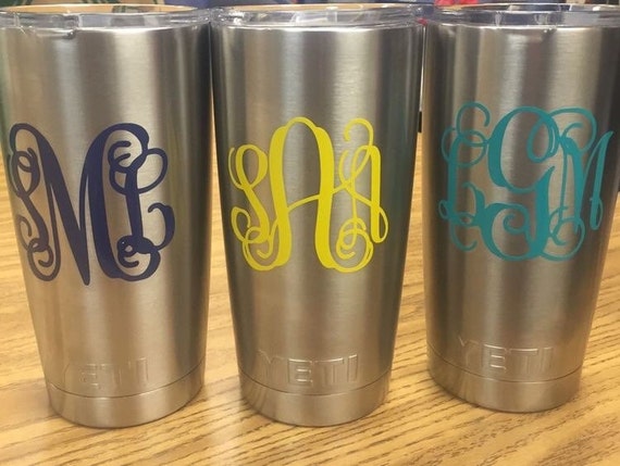 Personalized Yeti Cup Monogram Decal