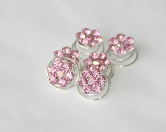 6 rhinestone of Curlies twists pink