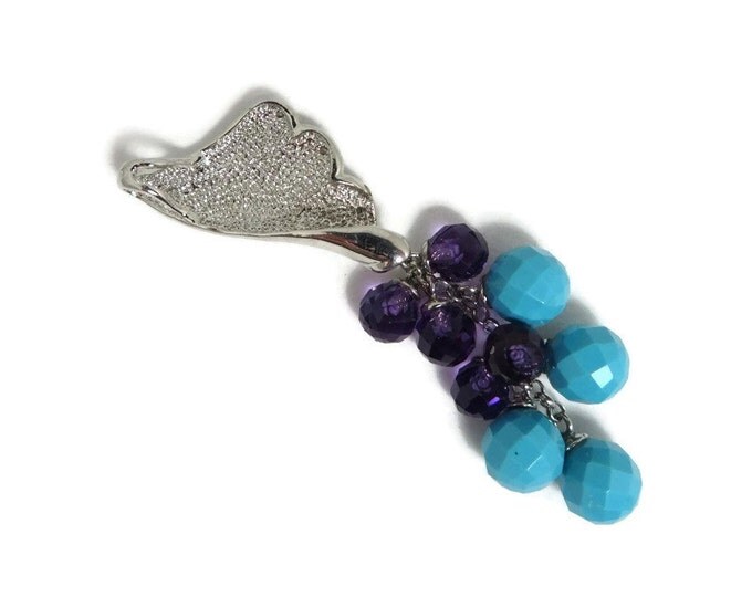 Turquoise Amethyst Bead Sterling Silver Pendant