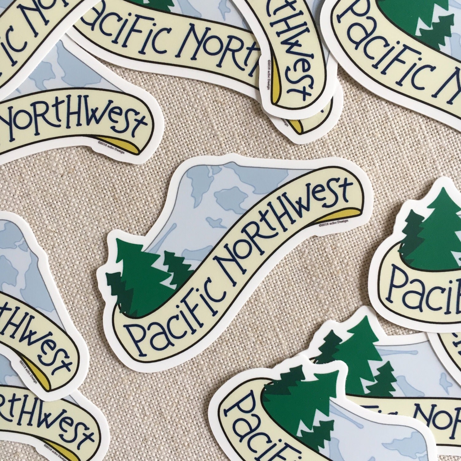 Pacific Northwest Vinyl Sticker / Hand Lettered Design