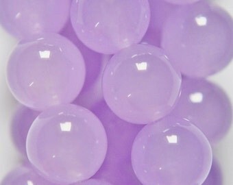 10 mm Brilliant Lavender Jade Beads - Round 10 mm Colored beads, Semi Precious Gemstone Beads - Full Strand 15", 39 beads