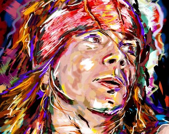 Axl Rose Art, Guns n Roses Original Painting Art Print
