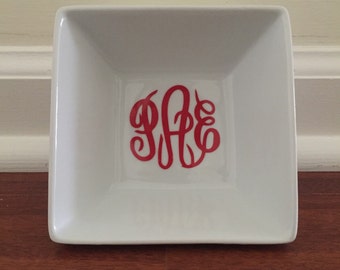 Monogram Ring Dish - Square - Ring Dish - Engagement