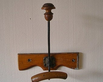 Antique small French handmade coat/hat wall hanger Circa 1900-1920