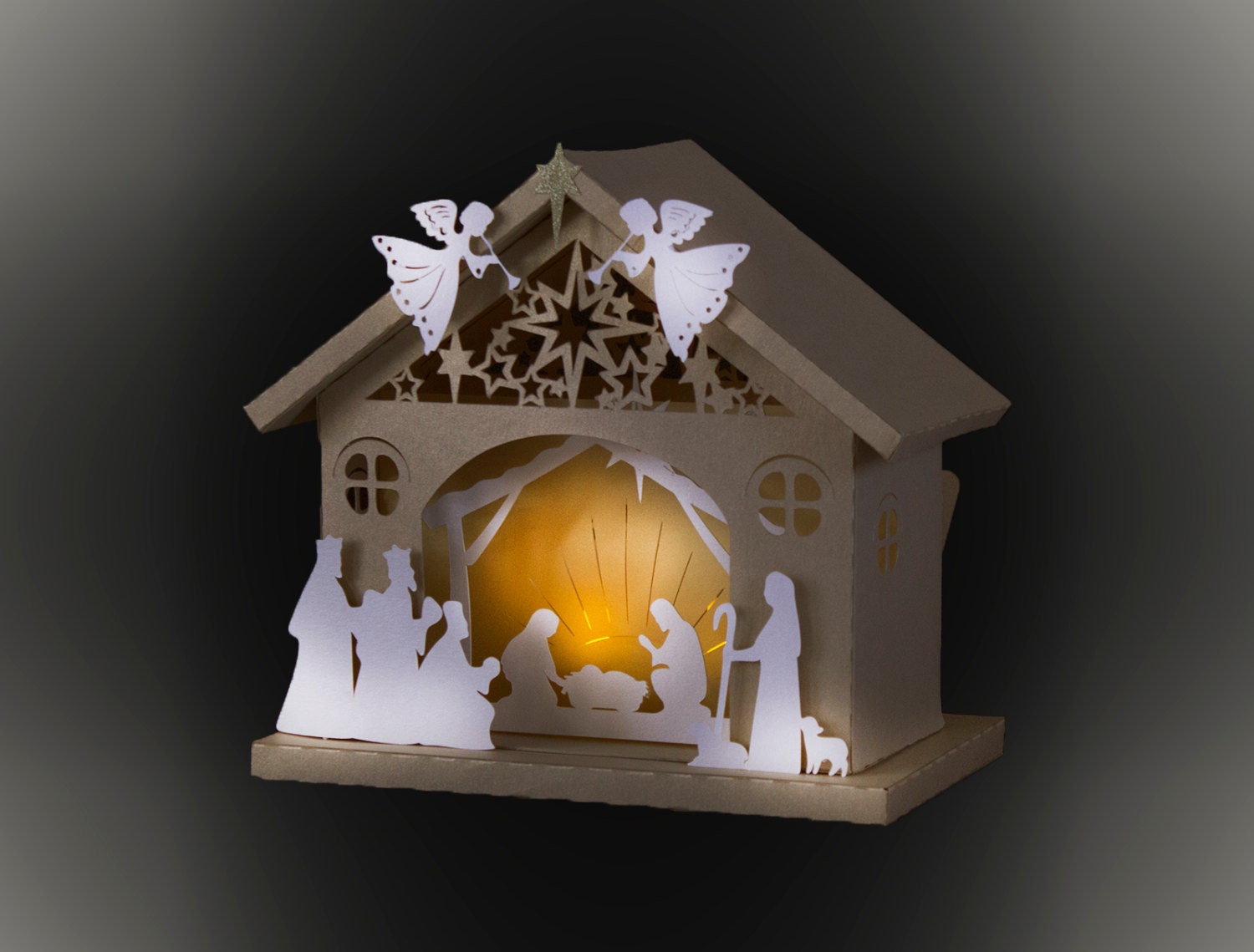 Download 3D Nativity Barn template