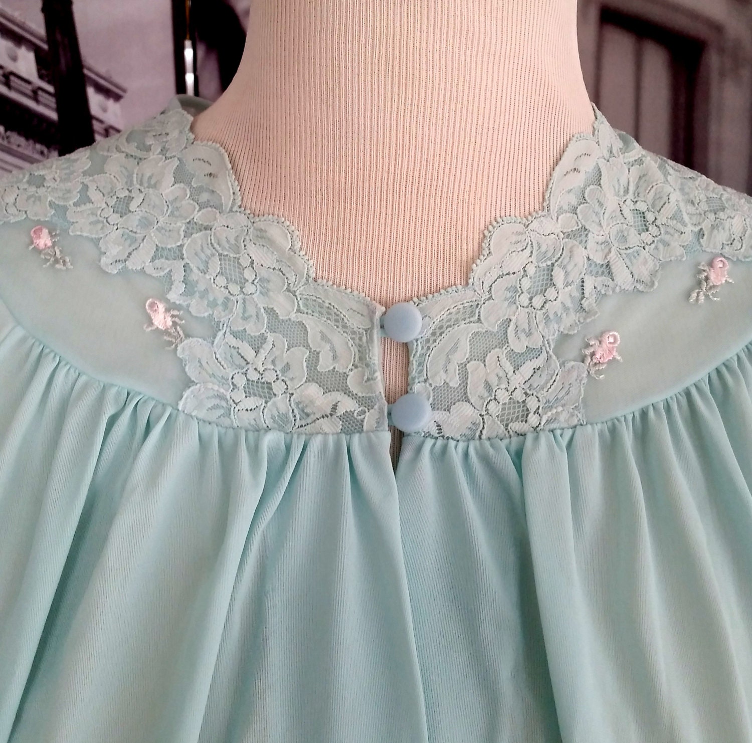 Dreamy Aqua Bed Jacket So Pretty Vintage Bed Jacket Size