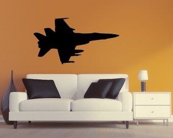Military Plane Wall Decal - F22 Raptor Wall Silhouette Sticker - Airplane 7