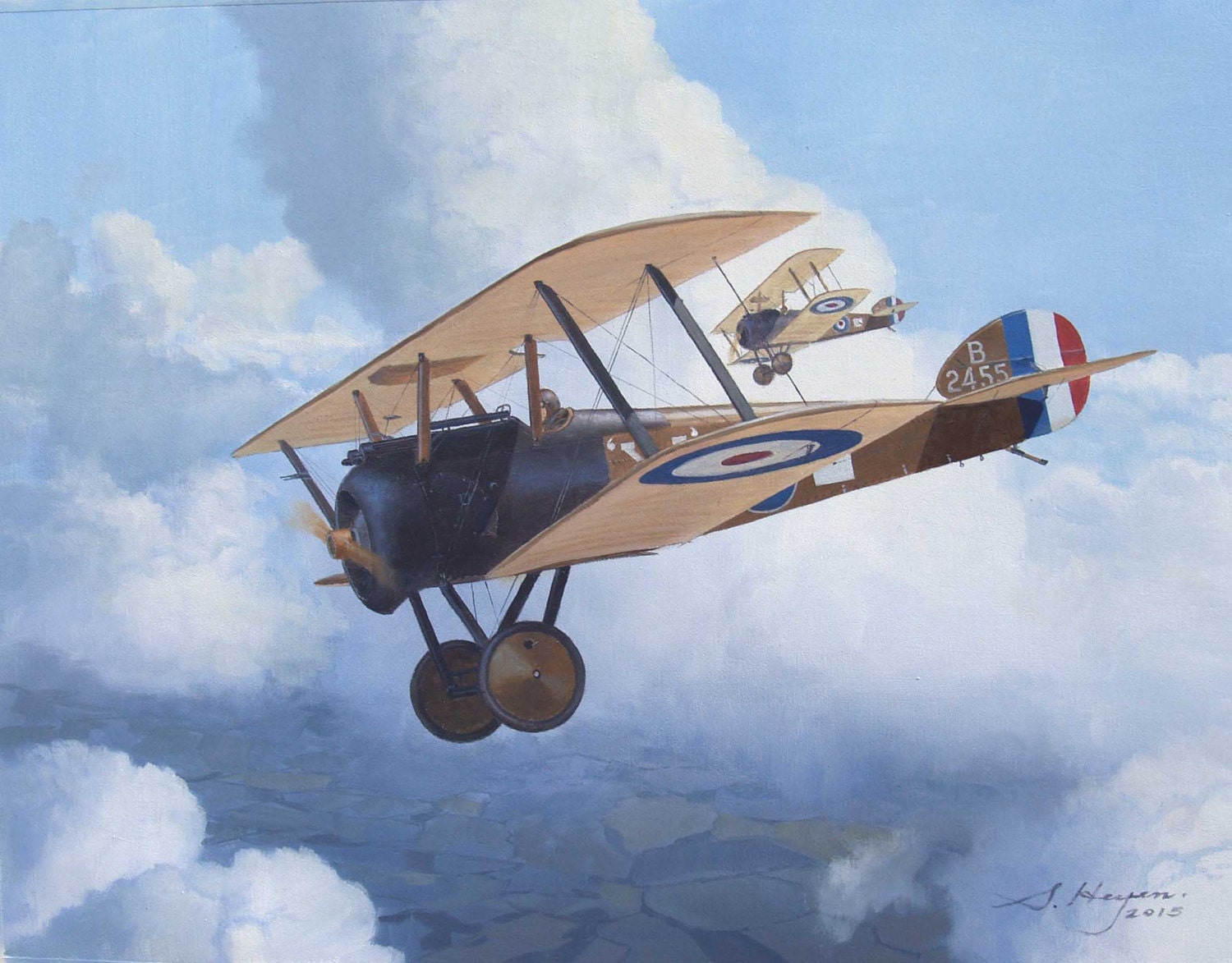 Original Aviation Art painting, Sopwith Camel, original aviation art ...