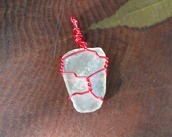 Clear Beach Glass Pendant