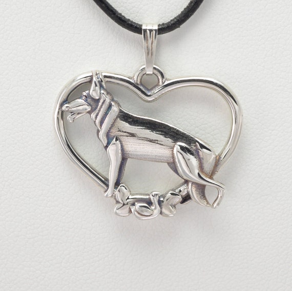Sterling Silver German Shepherd Pendant by DonnaPizarroDesigns