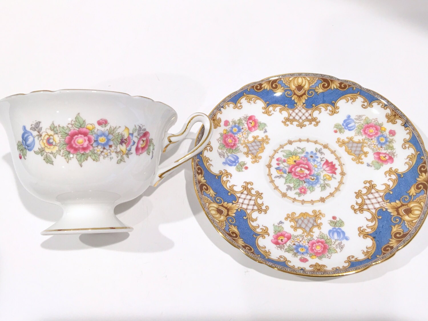 Sheraton by Shelley Tea Cup and Saucer, English Bone China Cups
