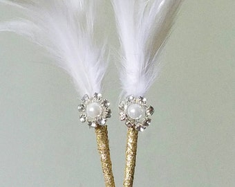 Great Gatsby Boutonniere, 50s Boutonniere, Feather Boutonniere, Glamorous boutonniere, Hollywood boutonniere, Vintage boutonniere