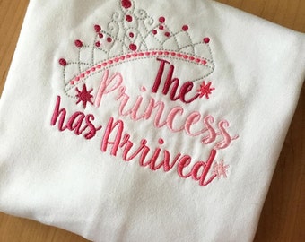 The Princess Has Arrived - Tiara - 2 Sizes Included - Embroidery Design - DIGITAL Embroidery DESIGN