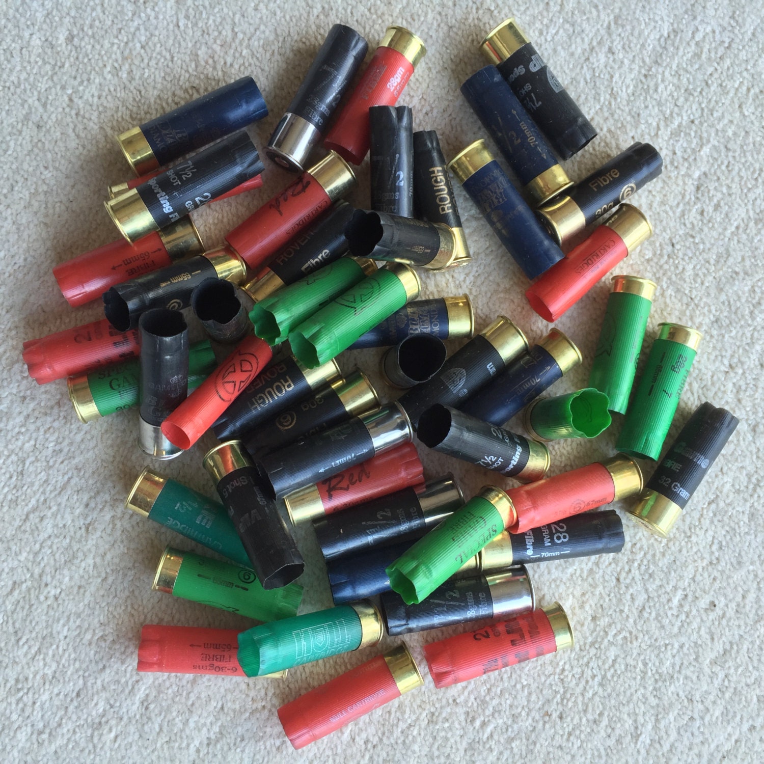 50 Used 12 gauge Shotgun Cartridge Cases for Art or Craft