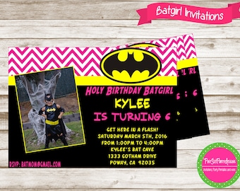 Batgirl Invitation, Batgirl Party, Batgirl Birthday, Superhero Invitation, Superhero Birthday Invitation, Superhero Party