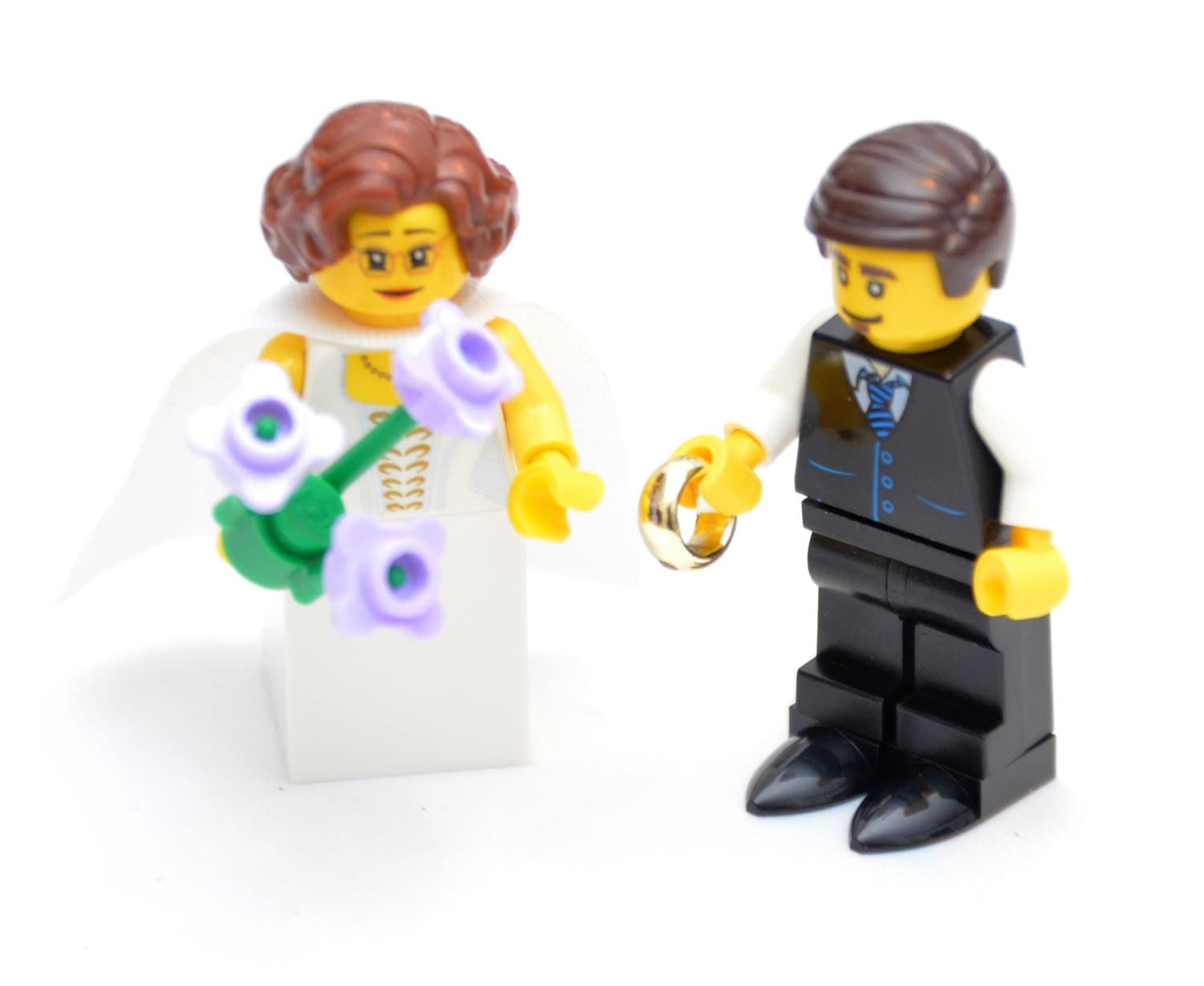 Custom Lego Minifigure Bridal Couple Wedding Lego Bride