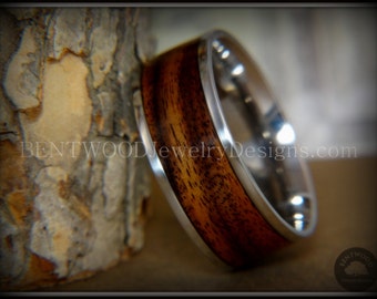 Bentwood Ring - Rosewood Wood Ring with 316 Surgical Grade Stainless Steel Comfort Fit Metal Core for a durable wooden ring.