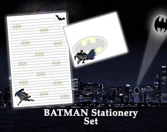 Batman Stationery - DC Comic Stationery, Batman paper, Batman gifts, Letter writing paper
