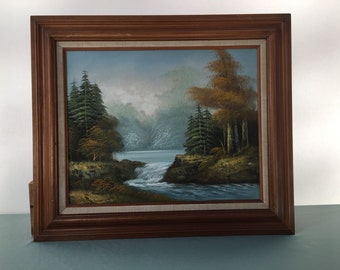 Original Bittlton Oil painting Serene Forest Landscape Free shipping