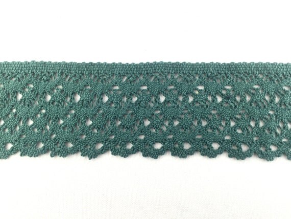 Items similar to Green Cotton Lace Trim / 7 Color Alternative / Cotton ...