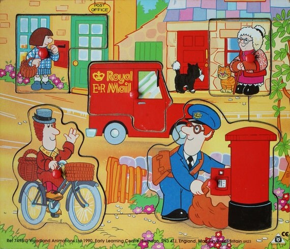 Vintage Postman Pat Wood Jigsaw 1990 Very by redruthcollectables