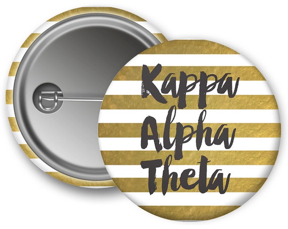 KAO Kappa Alpha Theta Stripe Sorority Button