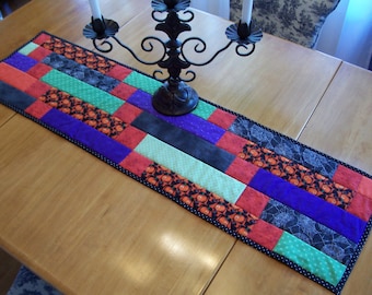Machine Quilted Halloween Table Runner