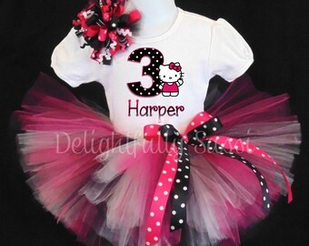 Hello Kitty Birthday Tutu, Hello Kitty, Personalized Birthday Tutu, Birthday Tutu, Girls Tutu Set
