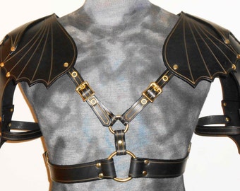 Woman's leather armor Valkyrie costume black by LeatherboundArmor