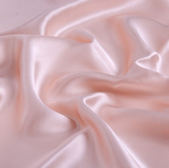 100% mulberry silk fabric color light pink pure charmuse silk