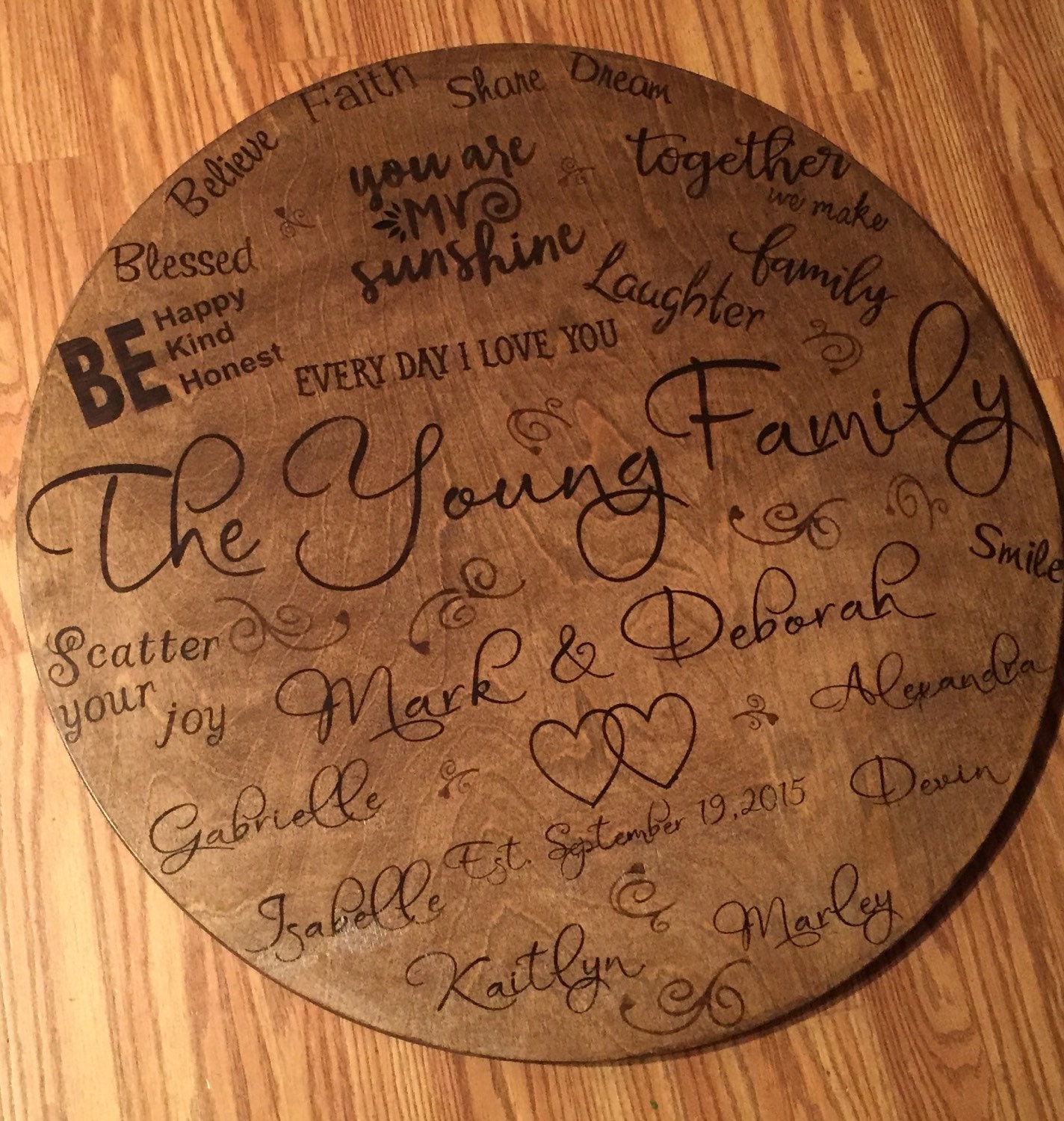 Family Typography Quotes Lazy Susan 24 Round.