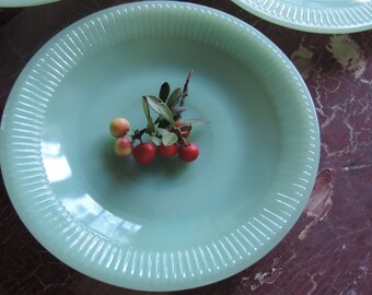 Fire King Jane Ray Saucers Set of Three Fire King Jade-ite Ovenware Saucers