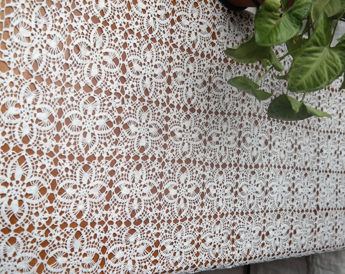 Vintage table clothe, crochet lace ,house warming gift, table linens, table topper,