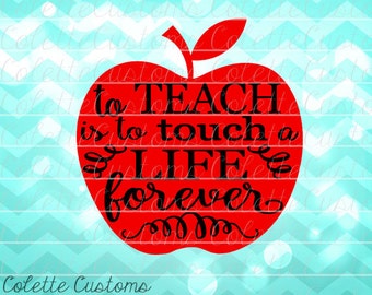 Items similar to To Teach is to Touch a Life Forever- Personalized Hand ...