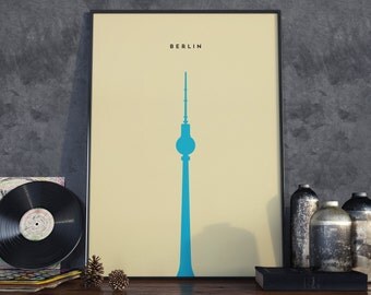Fernsehturm Radio Tower, Berlin, Germany Print. A3 Poster.