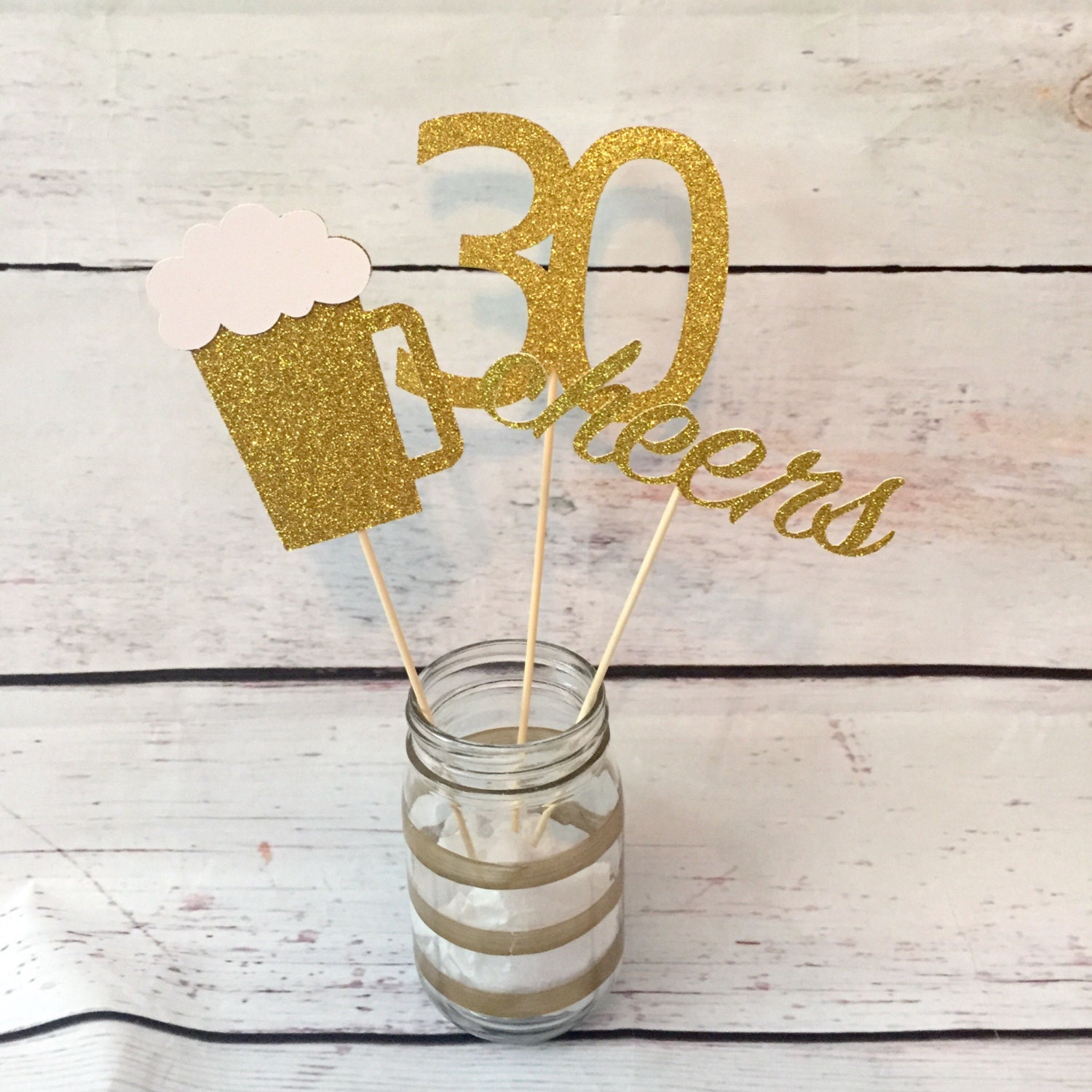 Beer mug centerpiece 21st birthday 30th birthday cheers
