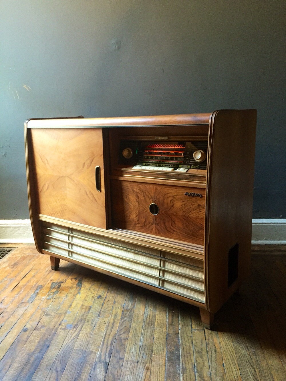 Mid century modern stereo console modern media cabinet ... (1000 x 1334 Pixel)