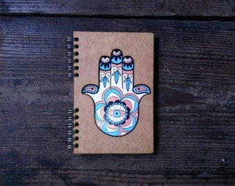 A5 Laser cut recycled notebook Hand of Fatima