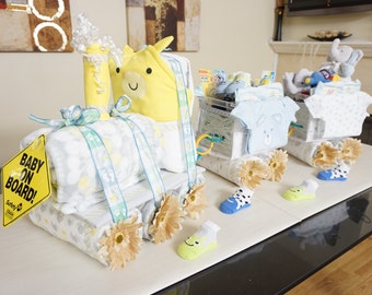 Choo Choo Train Diaper Cake, Baby Shower Diaper Cake, Fancy Baby Shower Gift