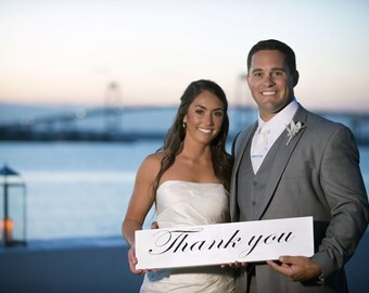 Wedding Thank You Sign || Wooden Sign || Wedding Decor || Wedding Photography Prop || Thank You