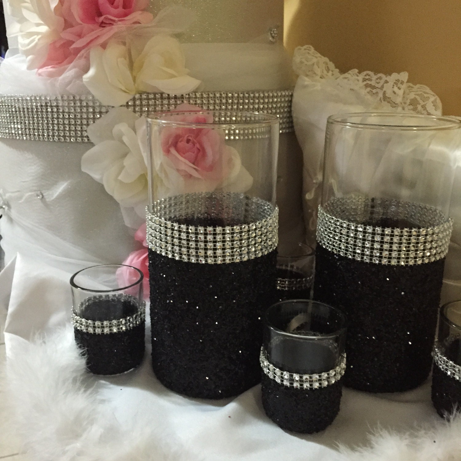Wedding centerpiece rhinestone vase 1 vase bridal bouquet