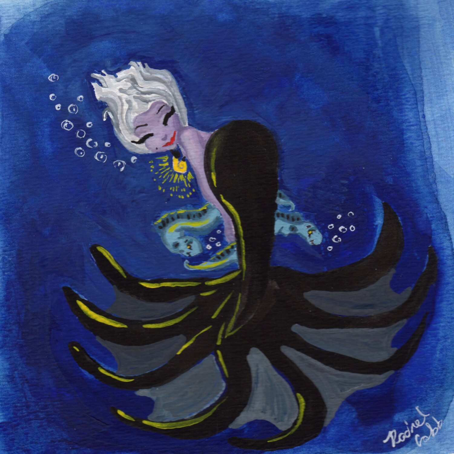 Ursula Painting Ariel Little Mermaid Mermaid Gouache