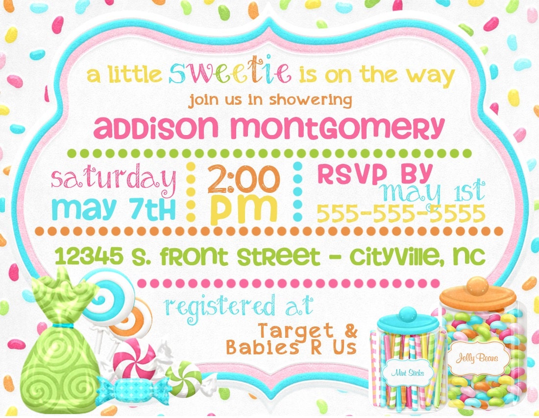 Candy Baby Shower Invitations 8