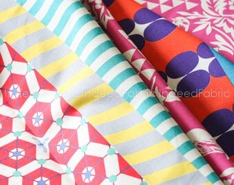 SHEETING- Striped Pink Birds- Kokka Japan, Echino Collection, Etsuko Furuya, Cotton Linen Sheeting