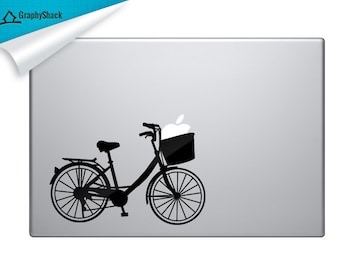 Hipster Bike, Macbook Decal, Laptop Decal, Mac Decal, Laptop Sticker, Vinyl Decal, Bike, Bicycle, Hipster Decal, Biker Girl, Gift Idea