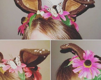 Fawn Fairy Headdress, Deer Ears, Adult Cosplay Headpiece - Made to Order