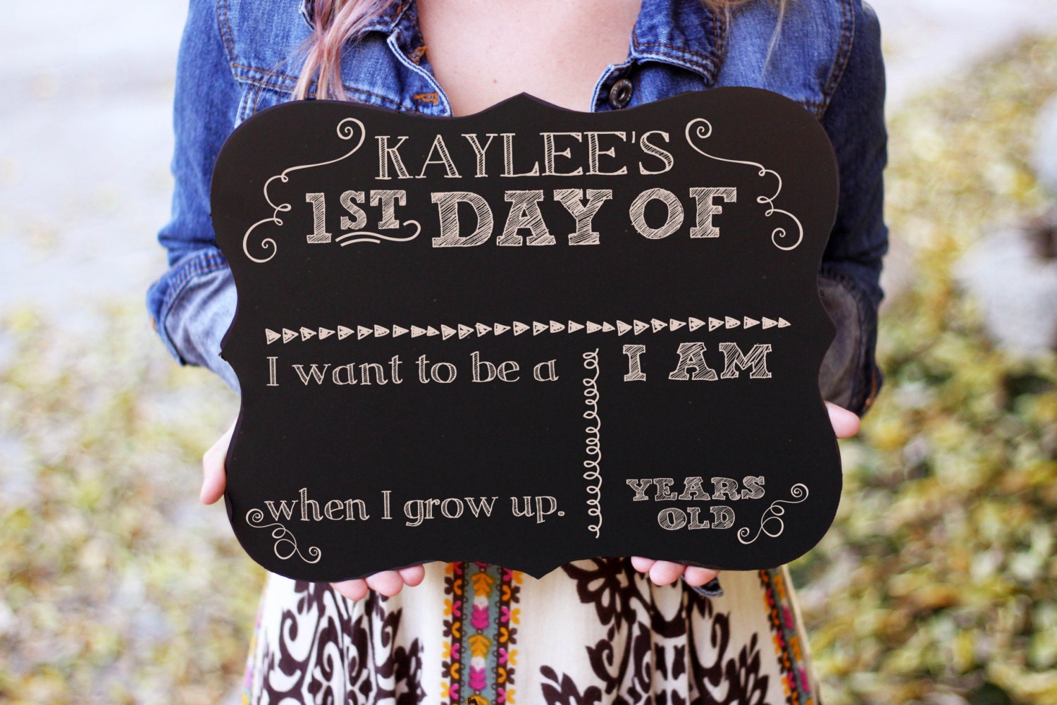 First Day of School Chalkboard Kindergarten Chalkboard Sign