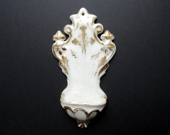 French Vintage Benitier /French Vintage Holy Water Font/Vintage Holy Water Font/Porcelain Holy Water Font/Porcelain Benitier